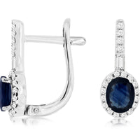 14KW .88CTW Sapphire & Diamond Earrings