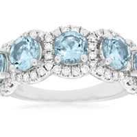 14KW 2.20CTW Aquamarine& Diamond Ring