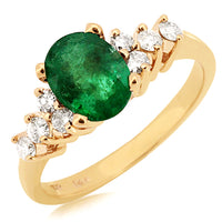 14KY 1.10CTW Emerald & Diamond Ring