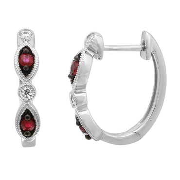 14k White Gold Gemstone Earrings