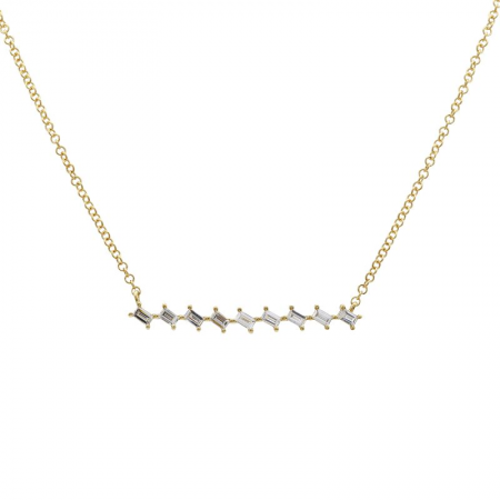 14KY .18CTW Diamond Bar Necklace