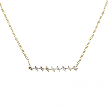 14KY .18CTW Diamond Bar Necklace