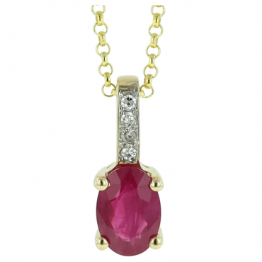 14KY .02CTW Gemstone Necklace