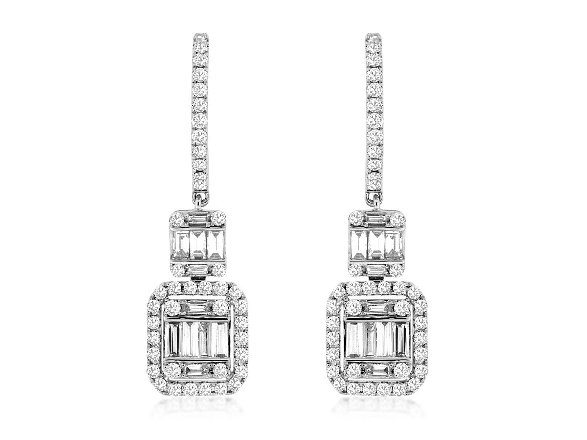 14KW 1.38CTW Diamond Earrings