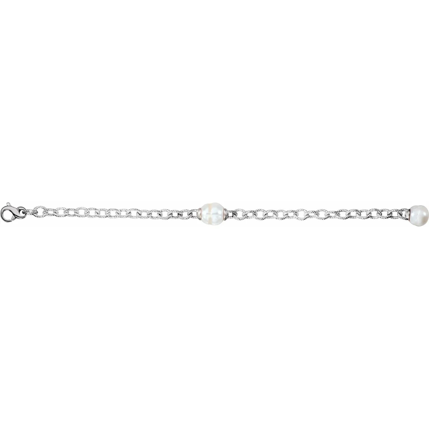 Sterling Silver Pearl 7" Bracelet