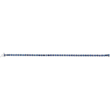 14K White Natural Blue Sapphire Line 7
