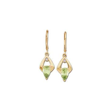 Peridot & Diamond Earrings