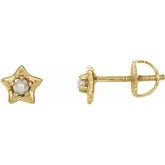 14K Yellow 2 mm June Birthstone Youth Star Earrings