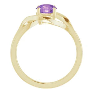 14K Yellow Natural Amethyst Ring