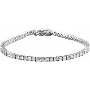 14K White 1 CTW Natural Diamond Illusion-Set Line 7" Bracelet