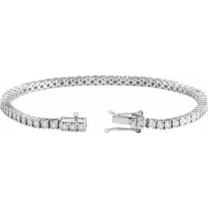 14K White 1 CTW Natural Diamond Illusion-Set Line 7" Bracelet