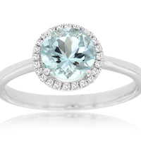 14KW 1.15CTW Aquamarine & Diamond Ring
