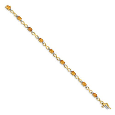 10k Citrine Diamond Infinity Bracelet