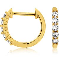 14KY .25CTW Diamond Hoop Earrings
