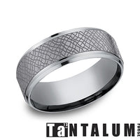 Tantalum Leather Grey Men's Ring