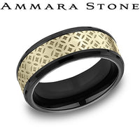14KY/BKT Starburst Men's Ring