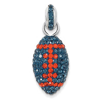 Sterling Silver Swarovski Crystal Football Pendant