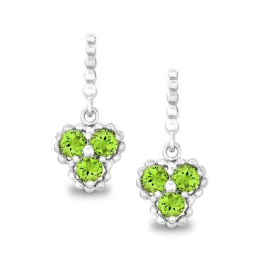 Sterling Silver Peridot Triple Circle Earrings