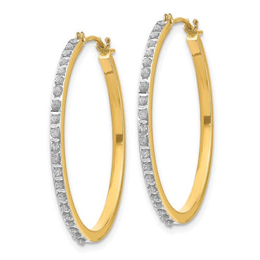 14k Diamond Round Hinged Hoop Earrings