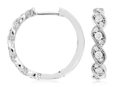 14KW .39CTW Diamond Hoop Earrings