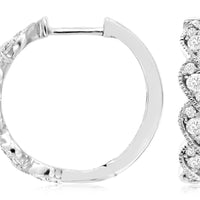 14KW .39CTW Diamond Hoop Earrings
