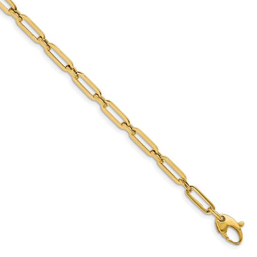 14K YG Polished Flat Oval Link Bracelet