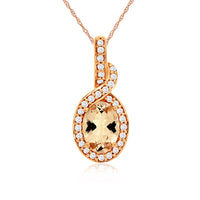 14KR .67CTW Morganite & Diamond Pendant