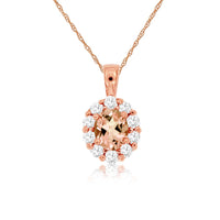 14KR .28CTW Morganite & Diamond Pendant