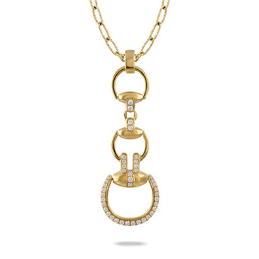 18K Yellow Gold Equestrian Diamond Pendant