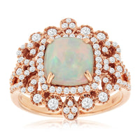 14KR 1.40CT Opal & Diamond Ring