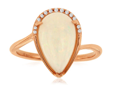 14KR 2.25CT Opal & Diamond Ring