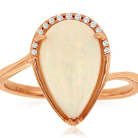 14KR 2.25CT Opal & Diamond Ring