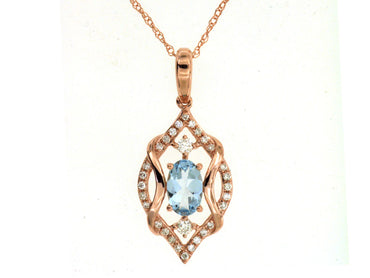 AQUAMARINE & DIAMOND PENDANT