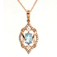 AQUAMARINE & DIAMOND PENDANT