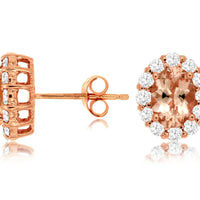 14KR 1.35CTW Morganite & Diamond Earrings