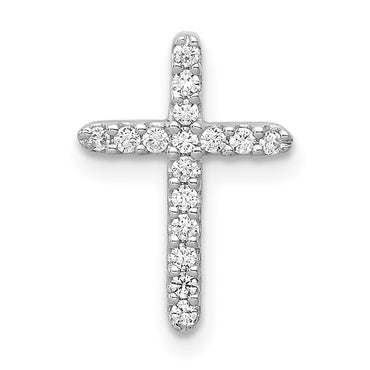 14k White Gold Diamond Cross Pendant