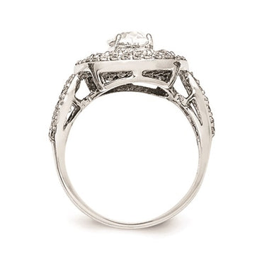 Sterling Silver Oval Halo CZ Ring