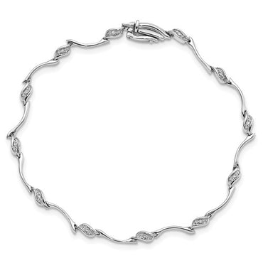 Sterling Silver Rhodium-plated Diam. Bracelet