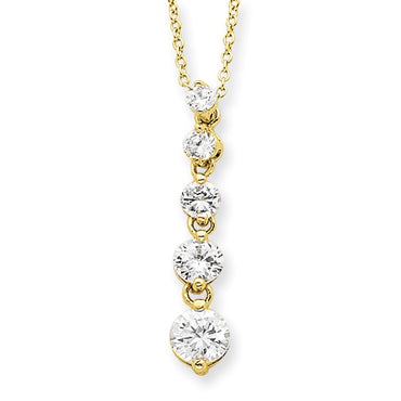 Sterling Silver Vermeil CZ Journey Necklace