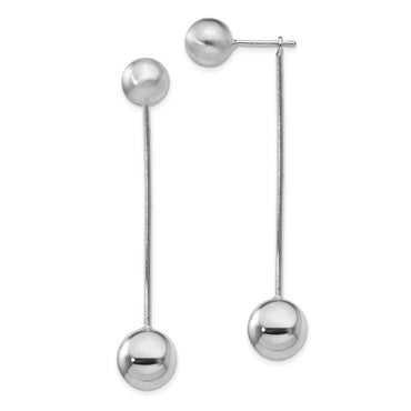 Sterling Silver Polished/Satin Ball Post Earrings