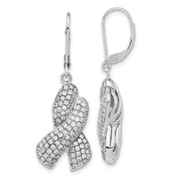 Brilliant Embers Sterling Silver CZ X Leverback Earrings
