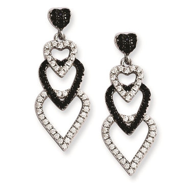 Triple Heart Dangle Earrings