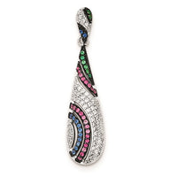 Sterling Silver with Synthetic Stones and CZ Pendant