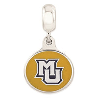 Sterling Silver Marquette University Collegiate Enameled Dangle Bead