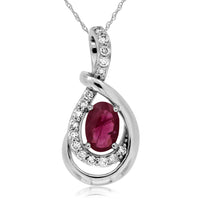 14KW .56CTW Ruby & Diamond Pendant