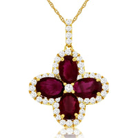 14KY 2.25CTW Ruby & Diamond Pendant