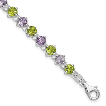 Sterling Silver Amethyst and Peridot with 1