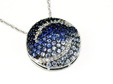 14KW 2.0CTW Sapphire & Diamond Pendant