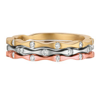 14K Two-Tone Gold Diamond Wedding Band