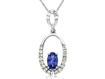 14KW .24CTW Tanzanite & Diamond Pendant